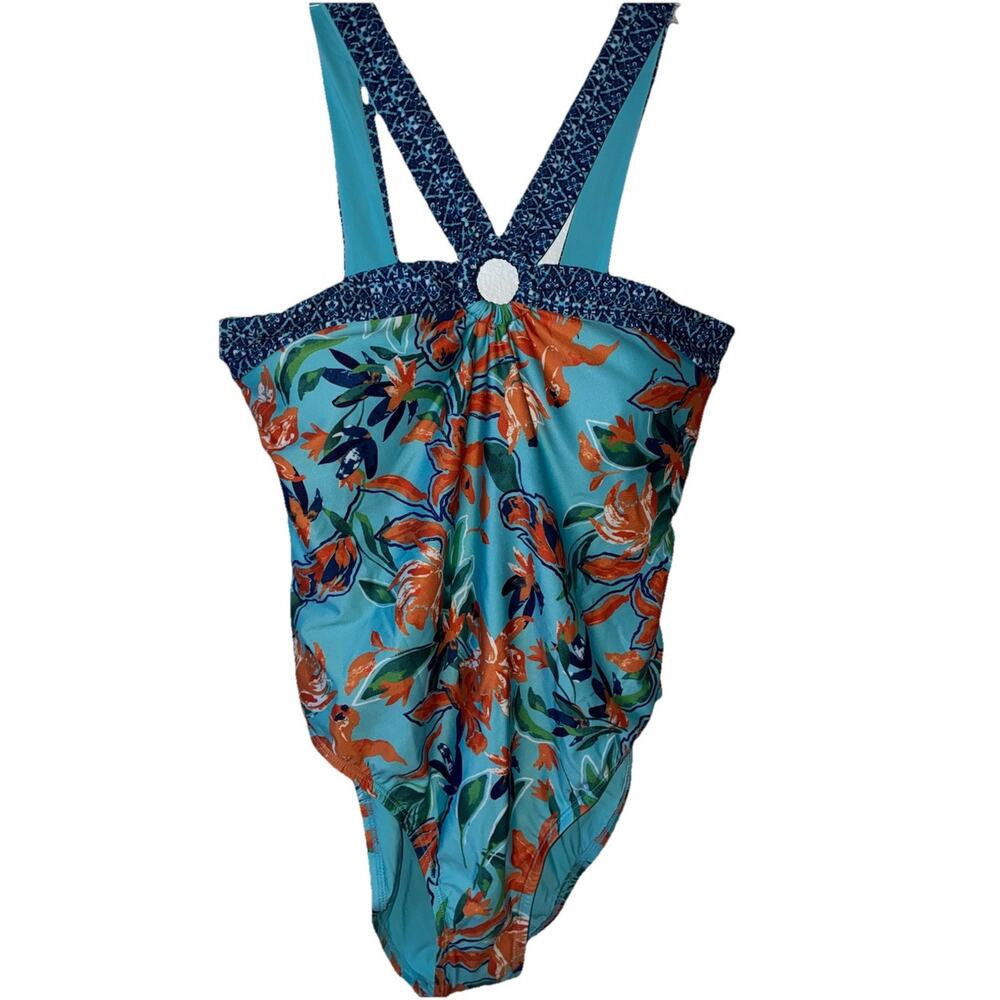 By Anthropologie Swimsuit One Piece L Sky Blue New 0000233 Under the Sea